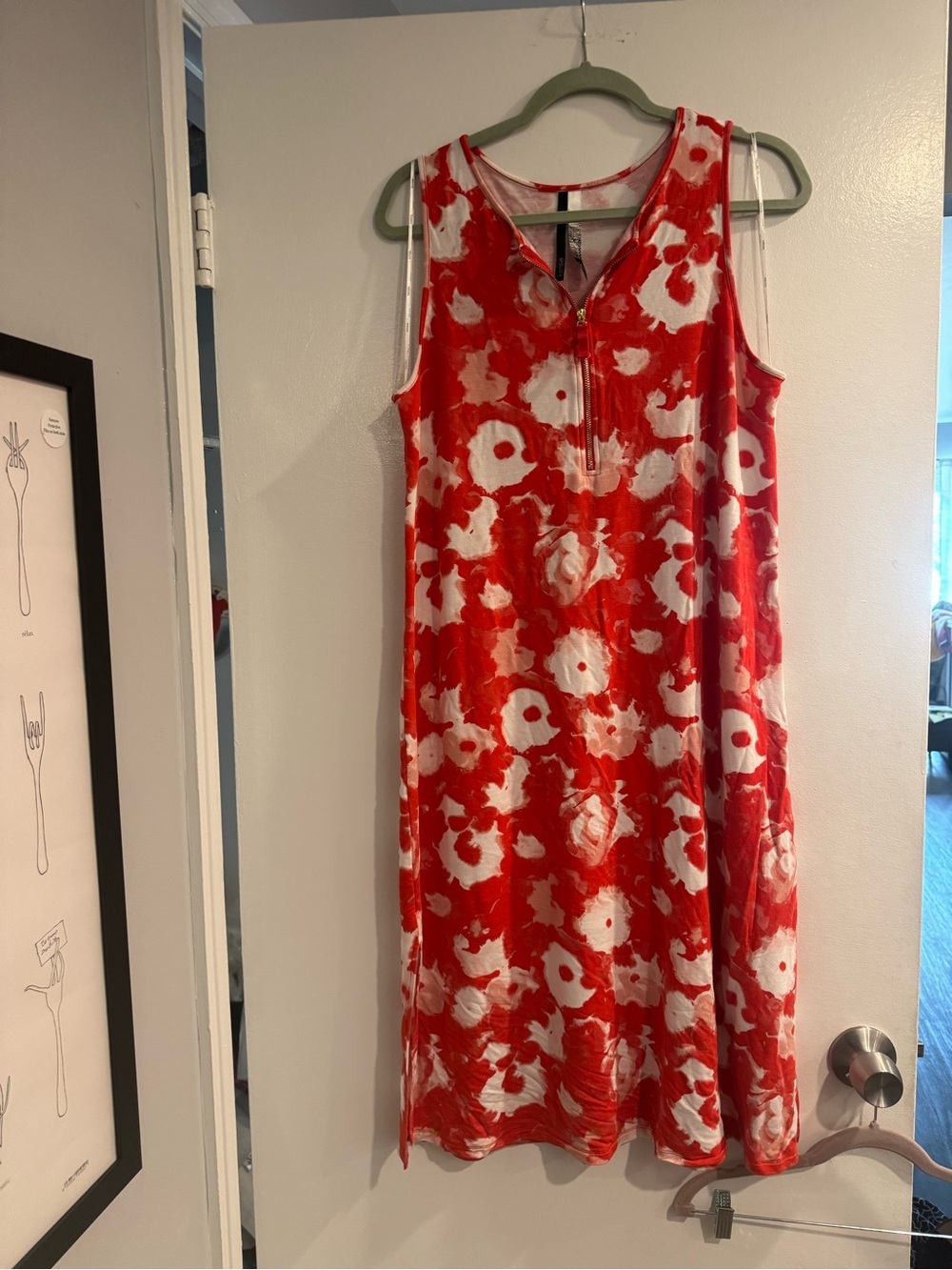 Kensie Red and White Floral Midi Dress